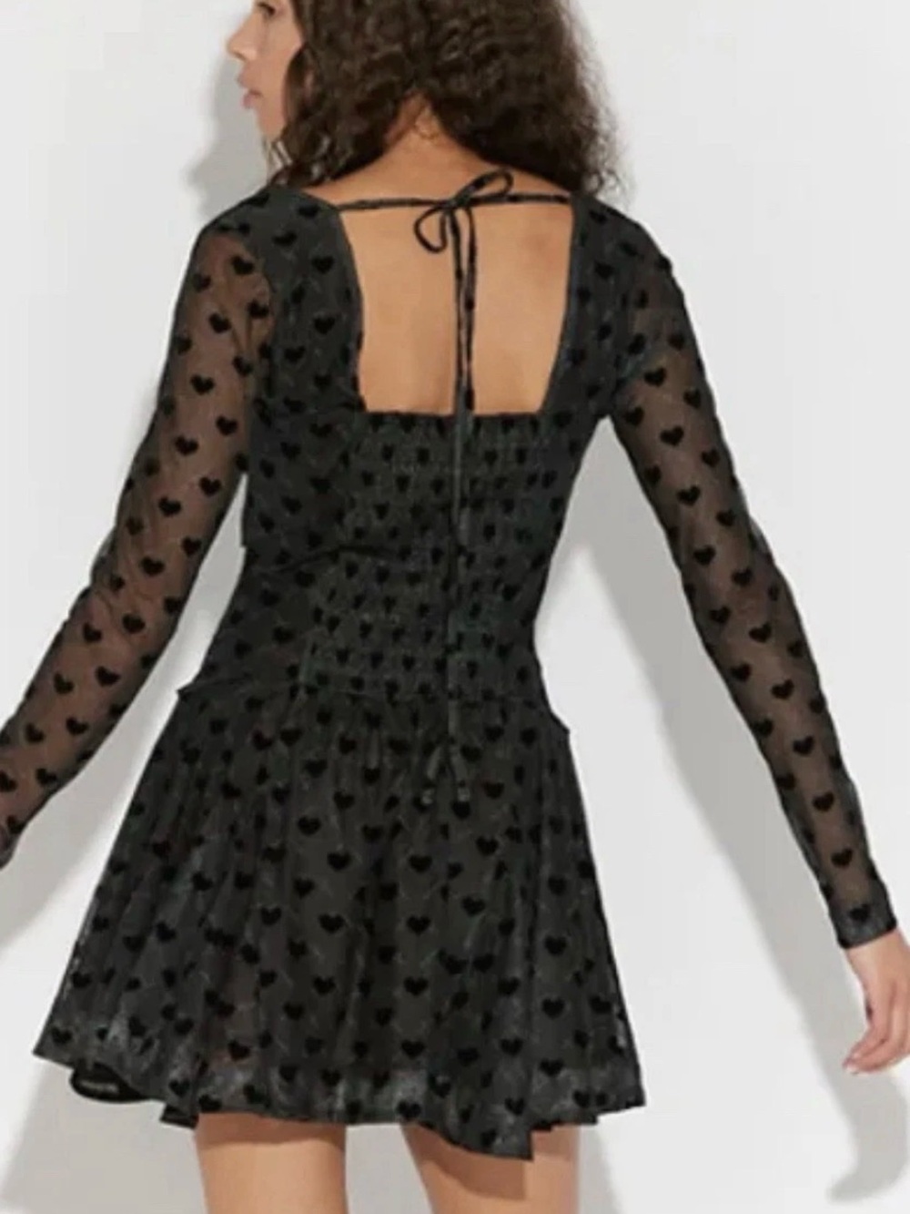 Free People Sway With Me Flocked Mini Dress-XSMALL ORIGINAL PRICE $148 - Picture 3 of 6